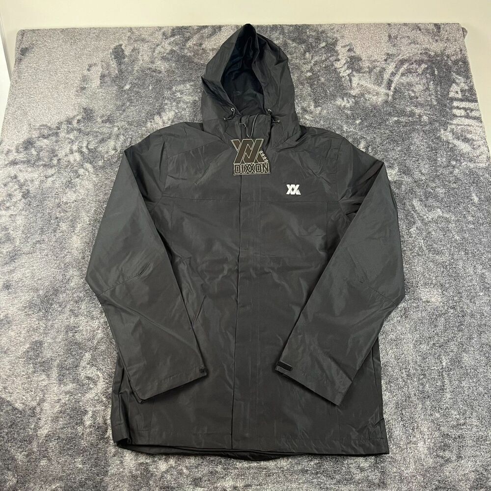 Dixxon Flannel Co Hooded Windbreaker Full Zip Jacket Black Men's M NWT